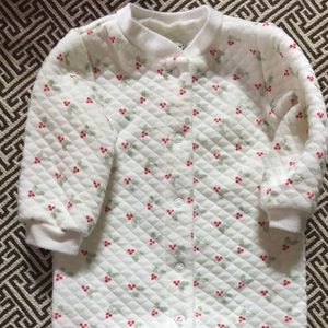 Quilted footed holly pajamas. Size 0-3mos.